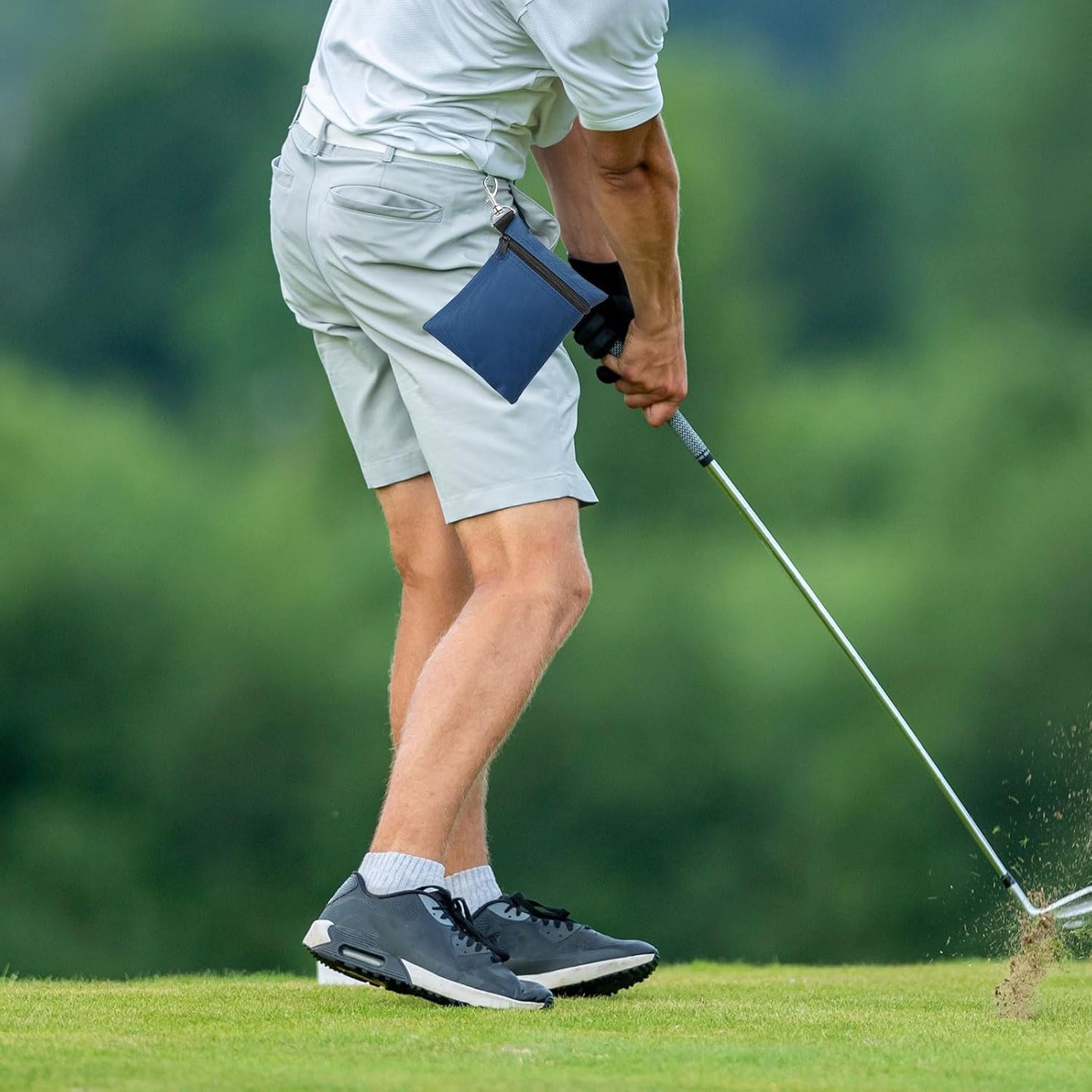 PATIKIL Golf Tee Pouch, Zipper Golf Ball Bag with Metal Lobster Claw Clip for Men Women Valuables Holder