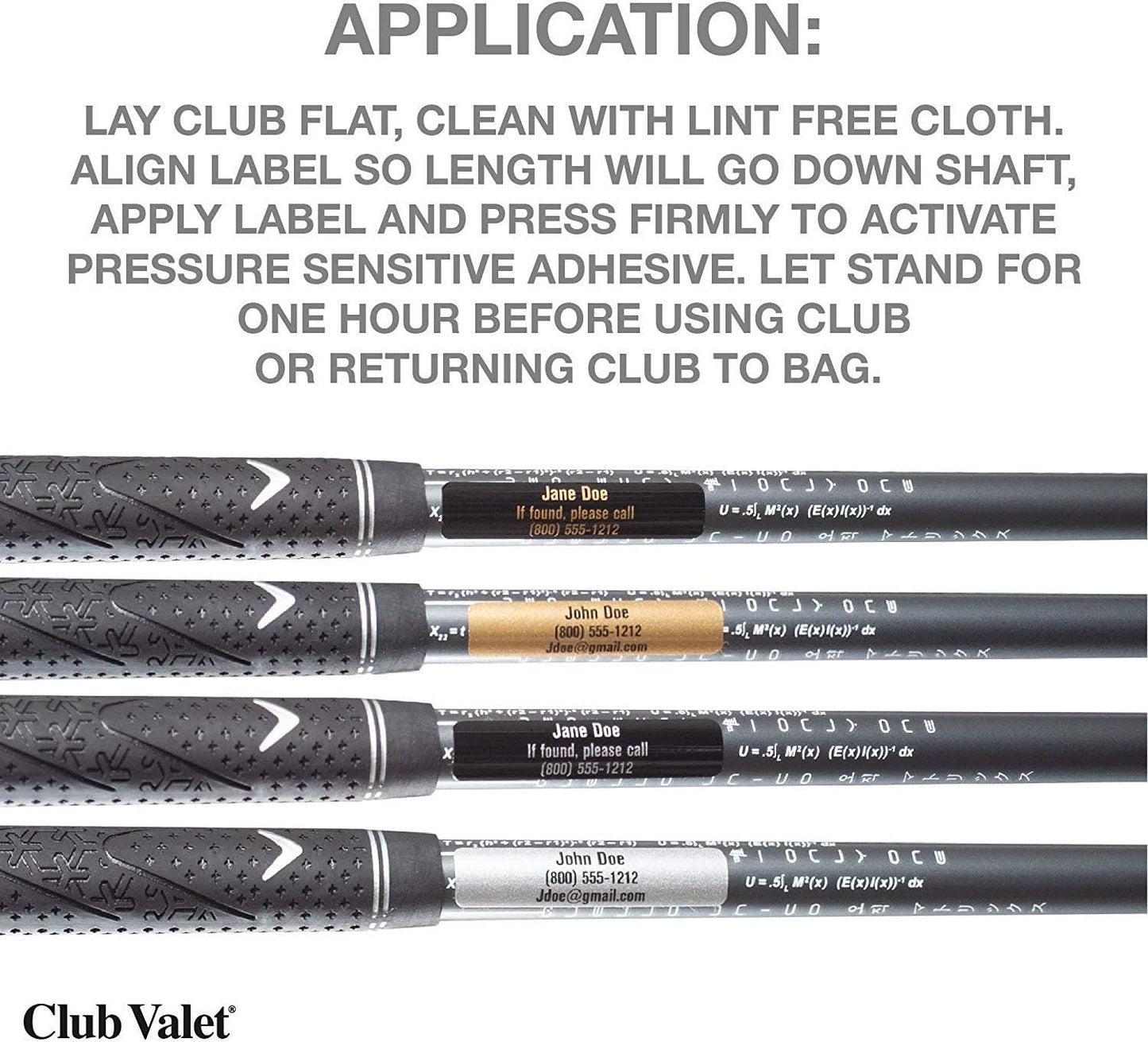 Customized Golf Club Labels – 24 Classy Identification Personalized Labels for Golf Clubs, Tools & More – Weatherproof, Fade Resistant