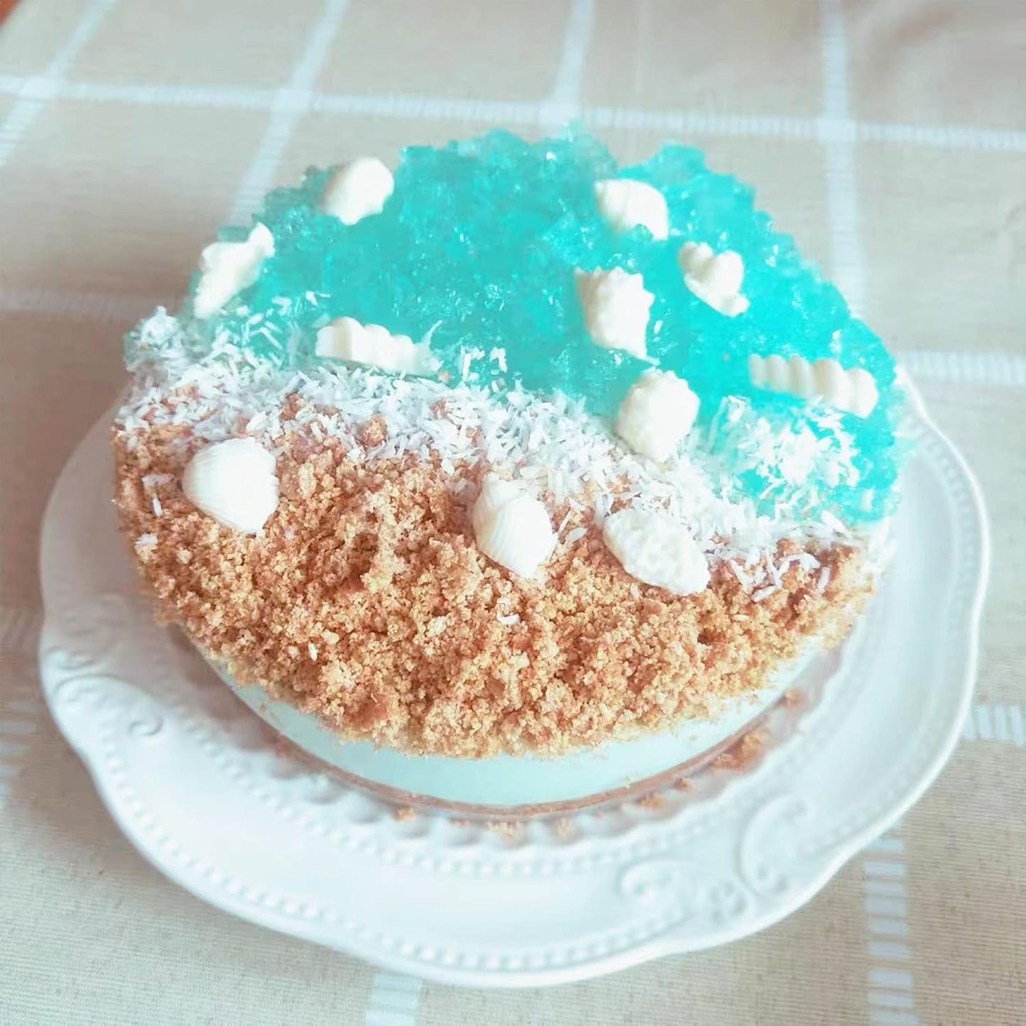 4 PCS Marine Theme Cake Fondant Silicone Mold Seashell Conch Starfish Baking Molds for DIY Cake Decoration Chocolate Candy Polymer Clay Crafting Projects