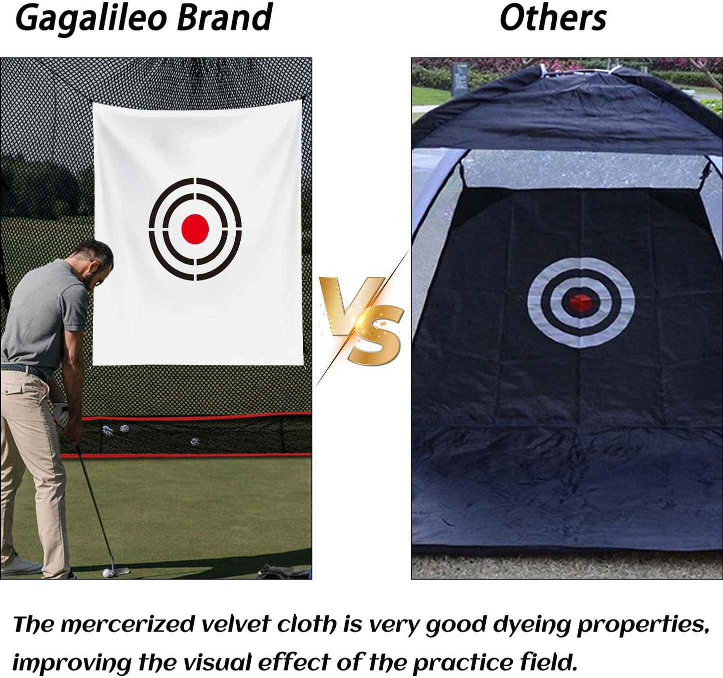 Gagalileo Golf Target Cloth Replacement : Portable Easy Setup with S-Hooks & Ropes, All Golfers Training Accuracy for Backyard & Garage