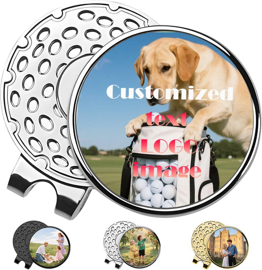 Custom Golf Ball Marker with Magnetic Hat Clip, Personalized Golf Ball Marker Hat Clip, Personalized Hat Clip Ball Marker with Photo, Logo, Name, Unique Gift for Golfers, Dad, Mom, Coach