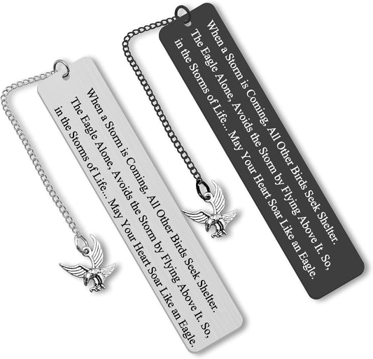 2Pcs Inspirational Bookmarks Eagle Gifts for Women Men Gifts for Eagle Scouts Reading Lovers Scouts Leader Scout Ceremony Gift Scoutmaster Court of Honor Encouragement Gifts for Eagle Lovers Friends