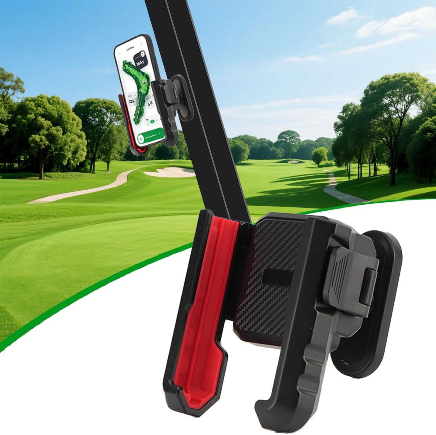EagleFlight Magnetic Golf Cart Phone Holder - N54 Ultra Strong Magnet,Compatible with EZGO, Club Car & Yamaha Carts, 360° Adjustable, Fits iPhone 15 Pro Max/S24 Ultra, Golf Accessories Gifts for Men