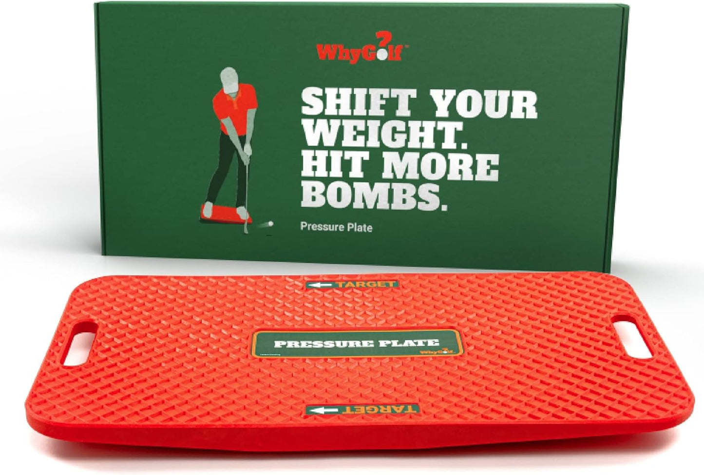 WHYGOLF Swing Trainer Pressure Plate with Power Wedge – Improve Weight Shift, Balance & Accuracy – Golf Training Aid for Increased Power & Control – Teaching Tool for Club Practice & Drills