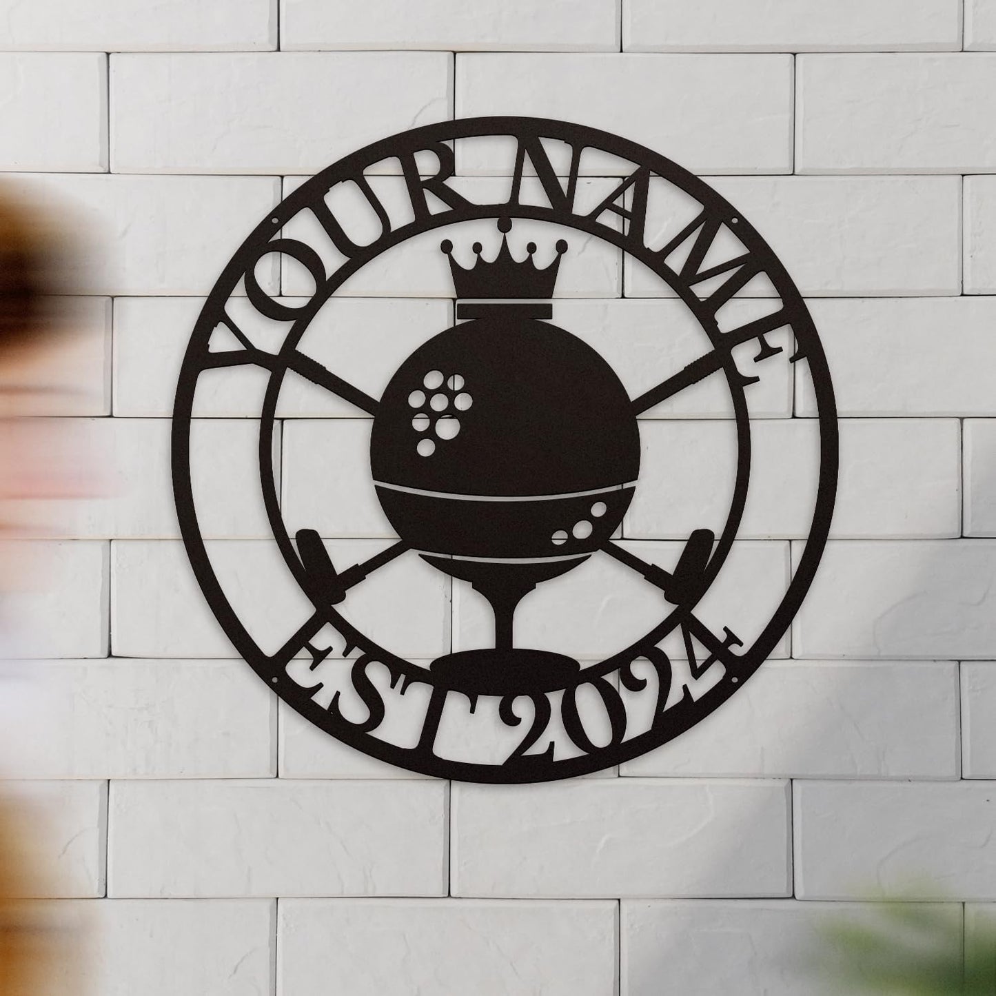 Generic Personalized Golf Name metal Signs,Custom Shed Metal Wall Decor,Black Metal Wall Art Decor,Home Metal Signs Plaques,Outdoor wall Decorative Signage (Style B)