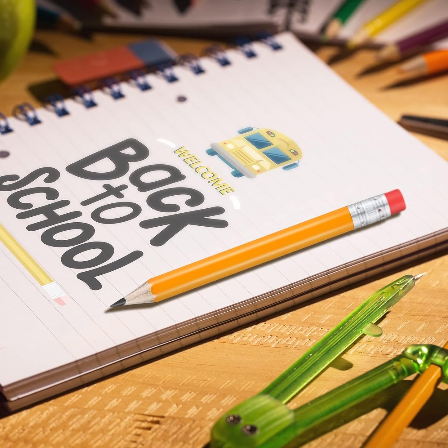 Outus 144 Pcs Mini Golf Pencils Bulk Half Pencils with Eraser #2 HB Pre Sharpened for Party Favors Office Supplies 4 Inch(Yellow)