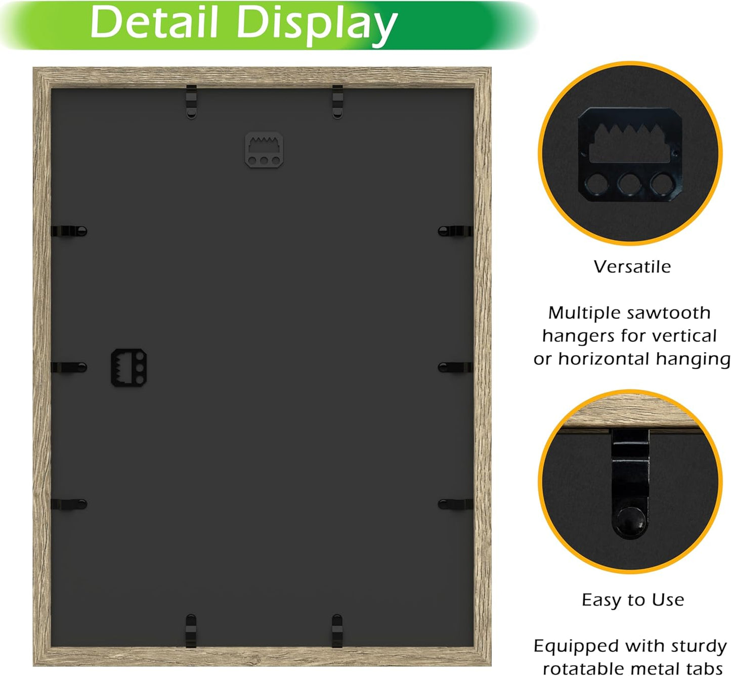 FrameWorks 12x16 Driftwood Wooden Shadow Box Frame – Soft Felt Back, Tempered Glass, and Included Elegant White Ball Push Pins