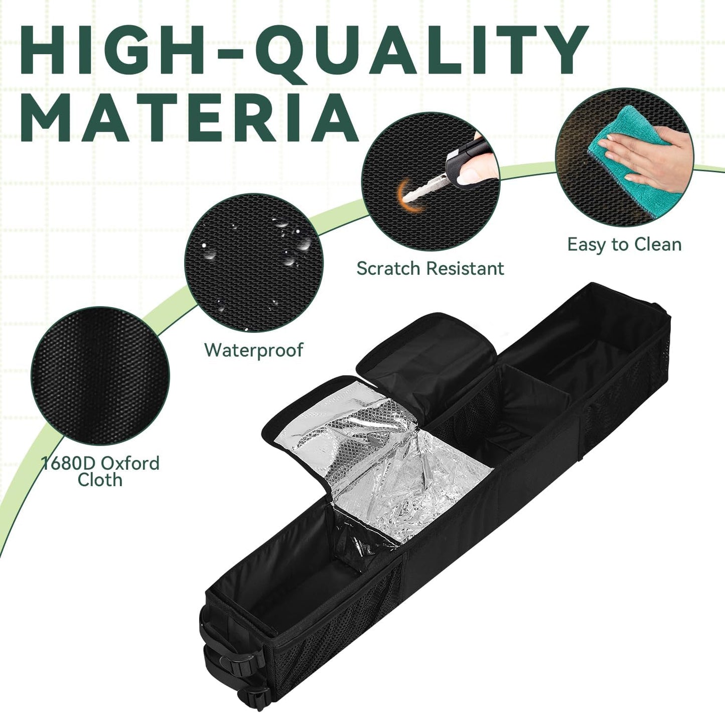 Grekos Golf Cart Inner Storage Tray, Upgraded 1680D Golf Cart Front Storage Basket