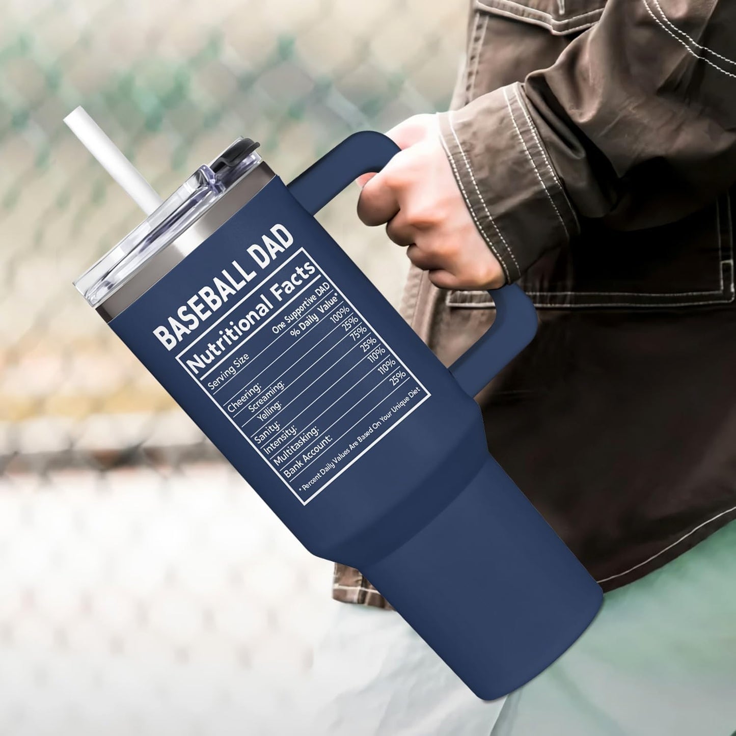 Baseball Gifts, Baseball Dad 40oz Tumbler, Baseball Dad Gifts For Sports Enthusiast Dads, Custom Travel Mug, Perfect Baseball Gifts For Dad, Birthday, And Christmas Presents For Baseball Lovers