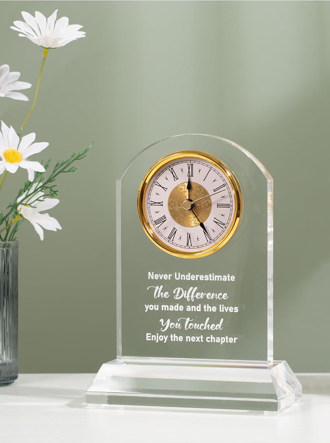 DEEWISH Retirement Gift for Women Men Quartz Desk Clock Plaque Gifts, Coworker Gifts Going Away Gift Leaving Gifts Congratulations Retired Gifts for Boss Leader Friends Teacher