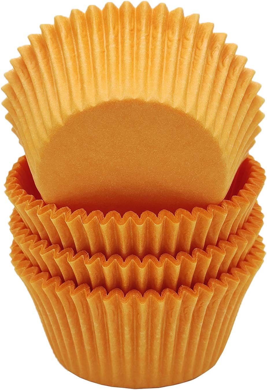 Premium Orange Greaseproof Cupcake Liners Muffin Paper Baking Cups Standard Size, 100-Count