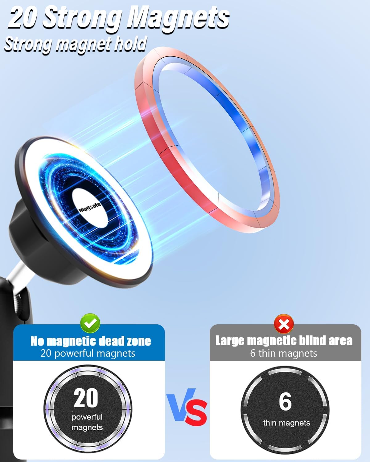 Ground Golf Monopod Phone Holder with Spike Stake, Record Golf Swing Selfie Stick with Magnetic Phone Mount for iPhone 16/15/14/13 Pro Max, Galaxy S24/S23/S22 and Other Mobile Phone