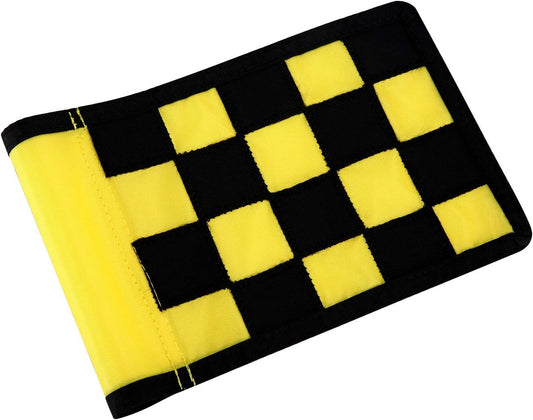 Golf Flag, Solid Nylon and Checkered Training Putting Green Flags, Indoor Outdoor Backyard Garden Portable Target Flags, 8.7inch*6inch (Yellow-Black)
