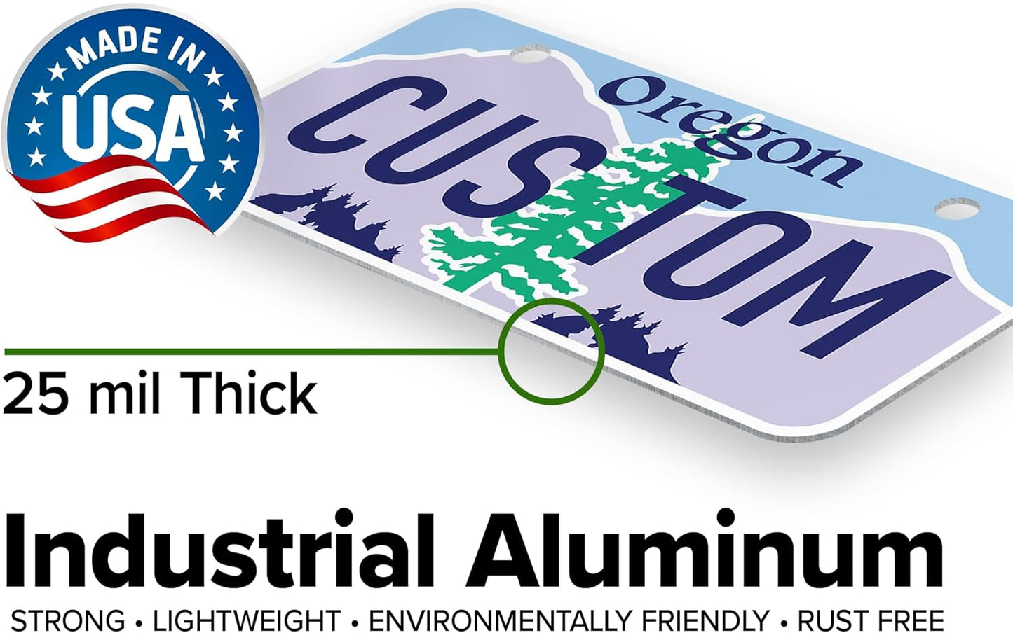 Mini License Plates, Personalized License Plates, Custom for Car, Bikes, ATV, Kids Car, Golf Cart, Jeep, 2x4 Inch, Rust-Free Fade Resistant Aluminum, USA Made by My Sign Center (Oregon)