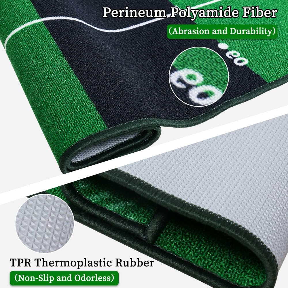 Golf Putting Green Mat 10 ft X 20 in Training Aid Mat, Multi Distance Mark Practice Putting mats,Anti-Slip Backing Golf Putting mat for Indoor/Outdoor Hitting Mat for Golf Enthusiast