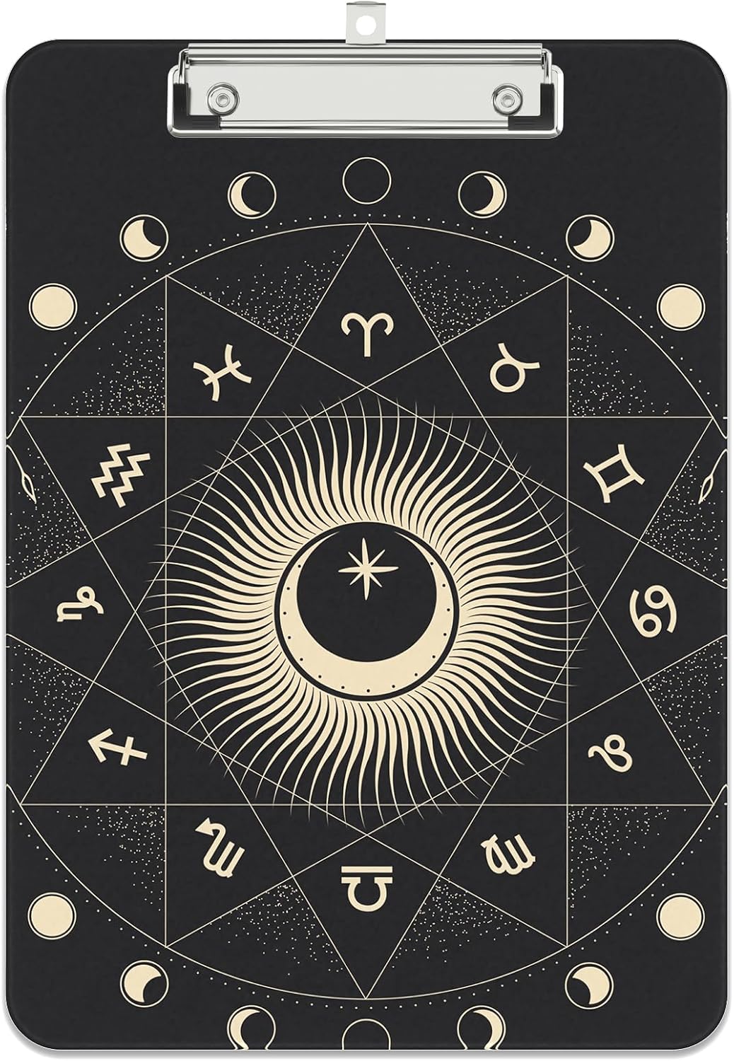 Rimilak Plastic Clipboards with Metal Clip, A4 Letter Size 9 x 12.5 in, Office Decorative for Students Women Men and Kids, Cute Custom Pattern, Constellation