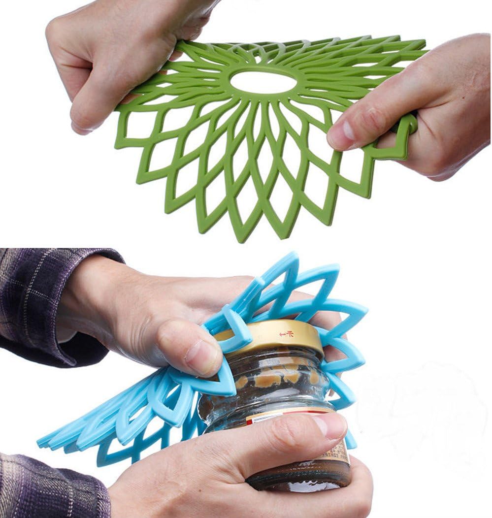 ME.FAN Silicone Trivet Mat - Kitchen Hot Pads for Pots & Dish - Insulated Teapot Trivet - Flexible, Durable, Non-Slip Large Coasters 3 Set Grass Green