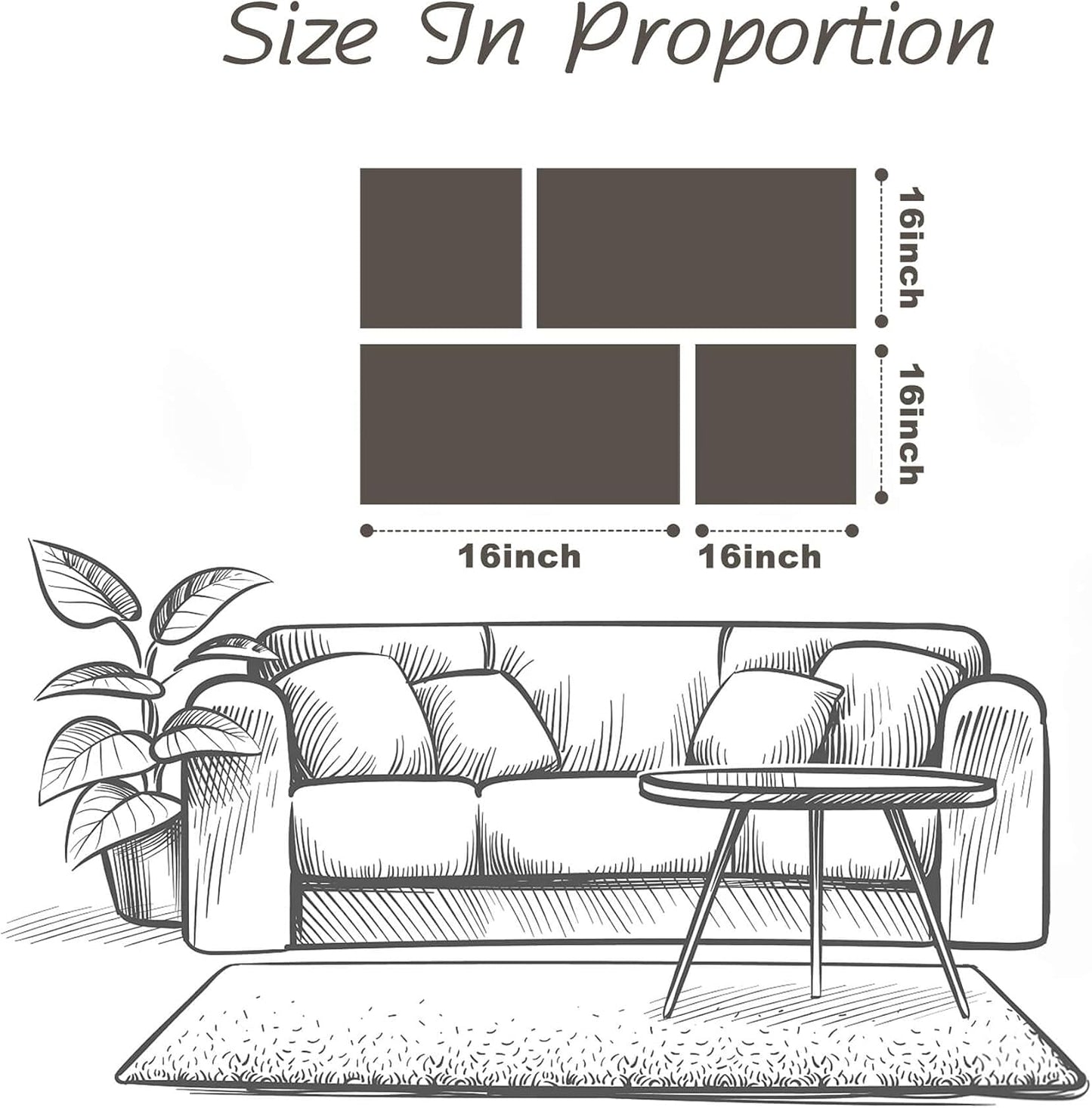 Beach Prints Wooden Wall Art: Seashell Conch Starfish Pictures Collection Set of 4 Ocean Art Seaside Framed Wall Decor for Living Room Overall 48"W x 32"H