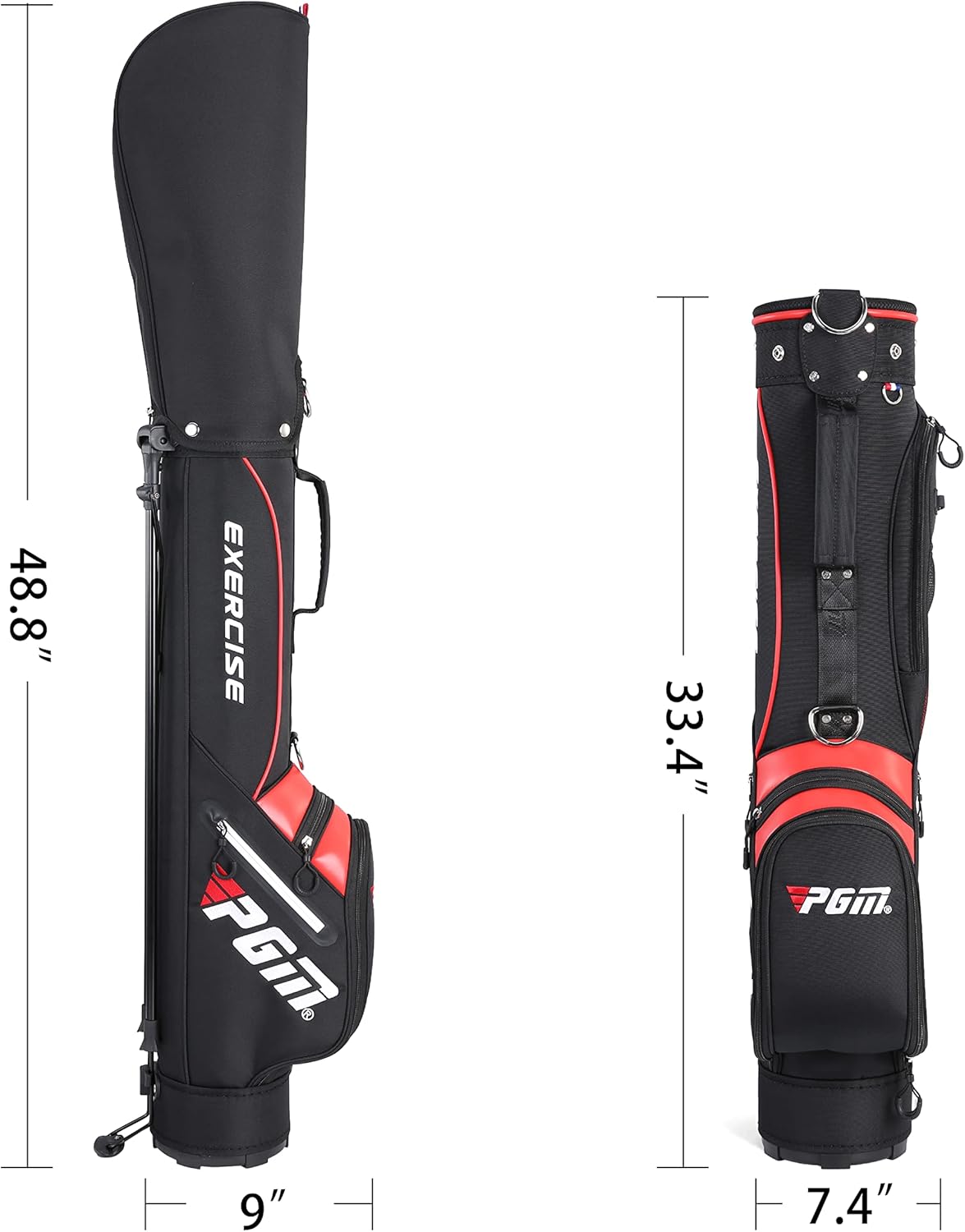 PGM Sunday Golf Stand Bag for Women and Men - Easy Carry Pitch Lightweight Golf Stand Bag with Cooler Pouch and Valuables Pocket for Driving Range Par 3 Executive Courses