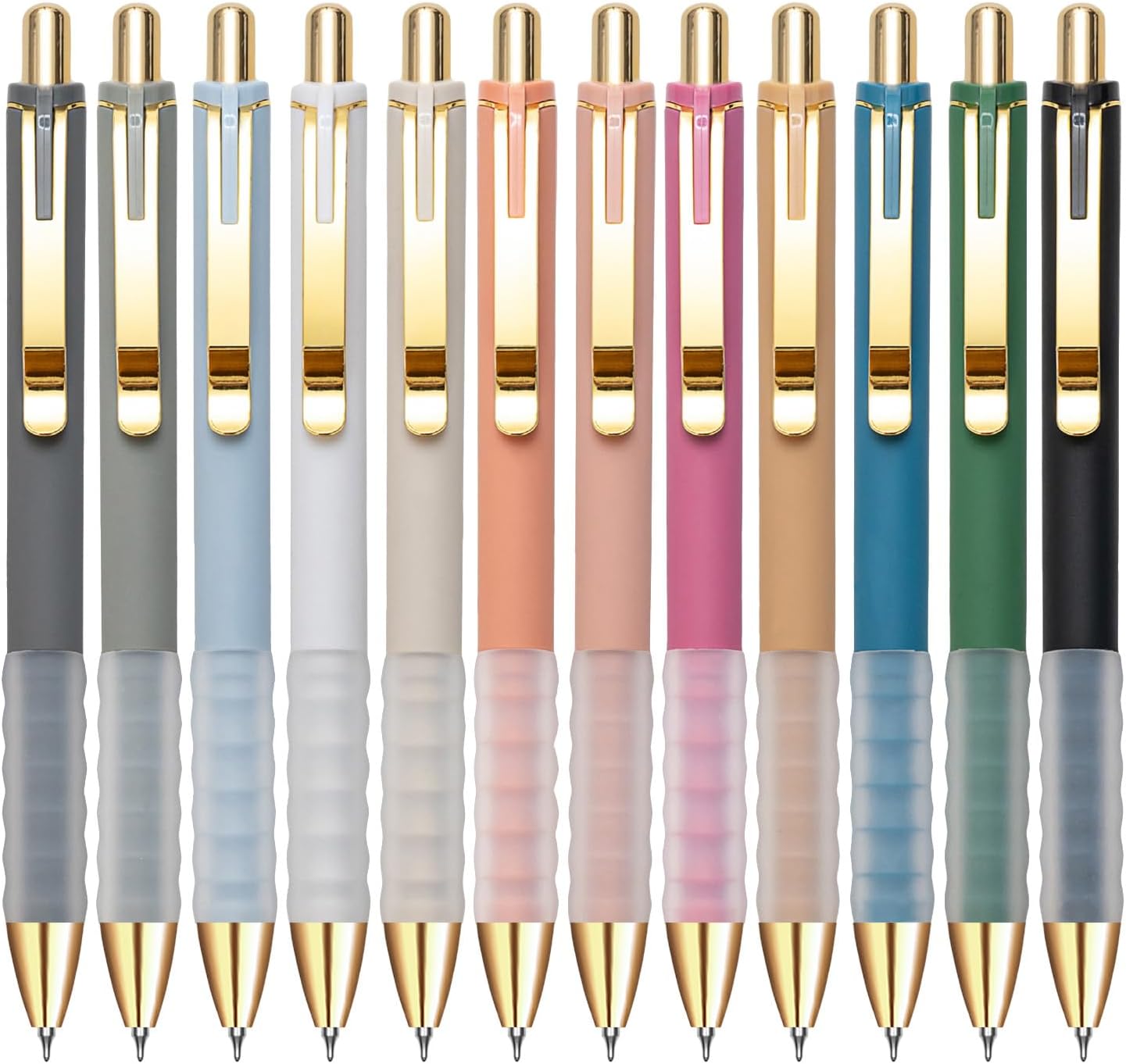 Linbsunne Gel Pens Black Ink Pen 0.5mm fine Point Pens Smooth Writing Retractable Office Supplies (12-count)