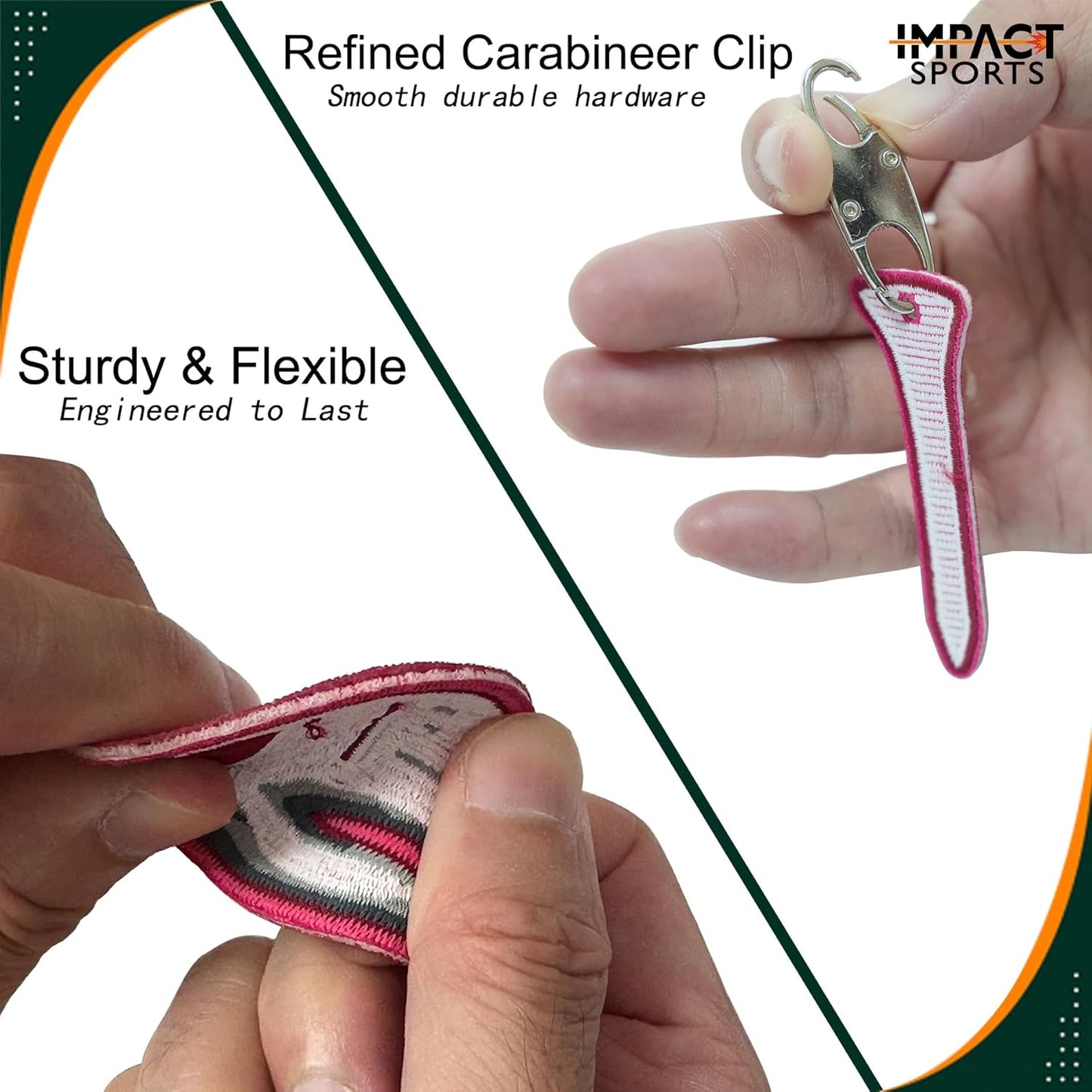 Impact sports Golf Zipper Bag Tags – Set of 4 Fabric Golf-Themed Zipper Pulls – Includes Golf Ball, Glove, Tee, and Phone Tag – Stylish and Functional Golf Bag Accessories