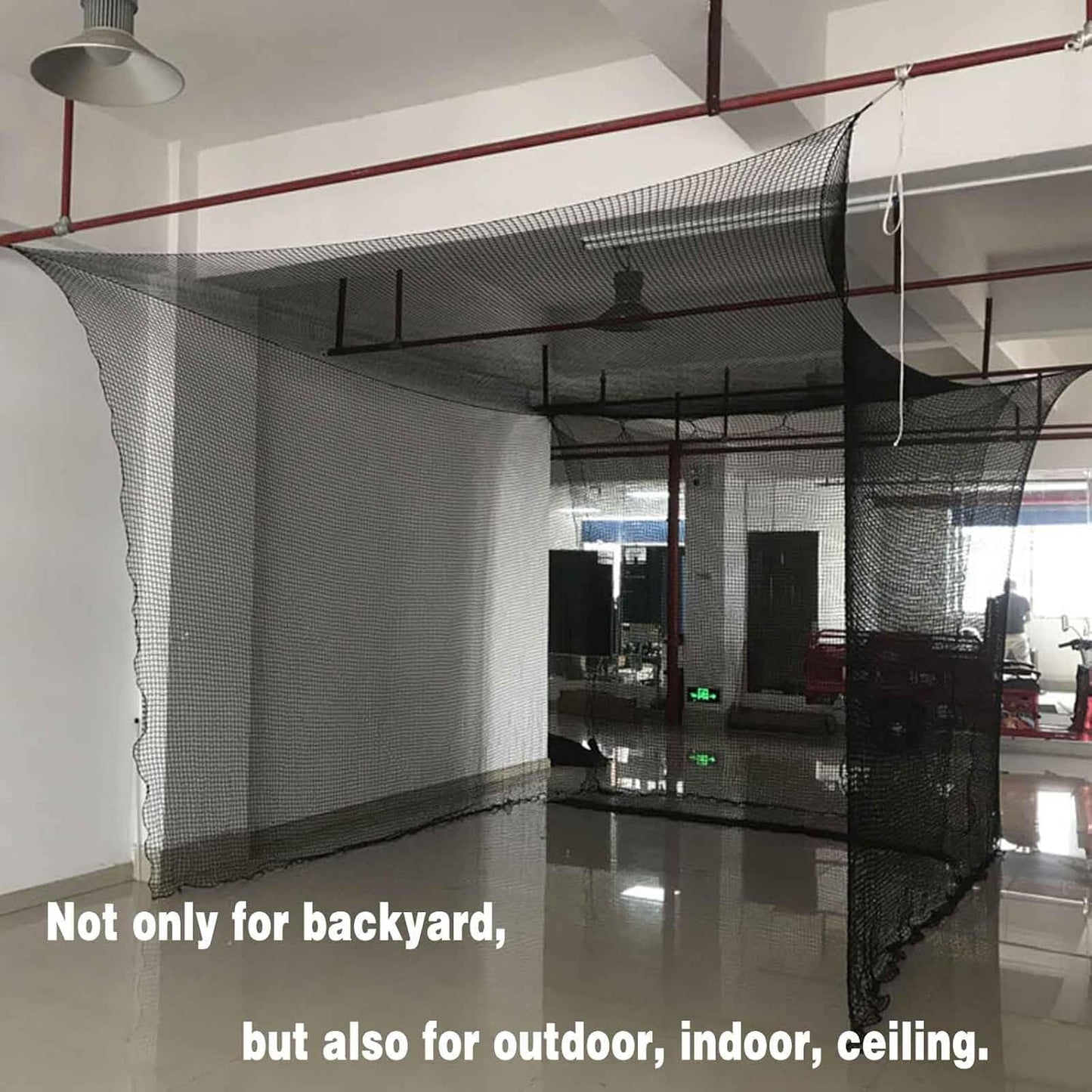 Golf Batting Cage Netting 10 x 10 x 10ft Practice Net for Golf (Frame NOT Included) Training Net with Tie Ropes for Backyard Indoor Outdoor