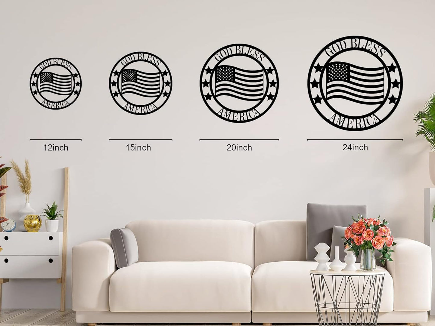 Custom Patriotic Metal Wall Sign Personalized Family Name Last Name Metal Sign American Flag Decor God Bless Personalized Signs Patriotic Home Gift