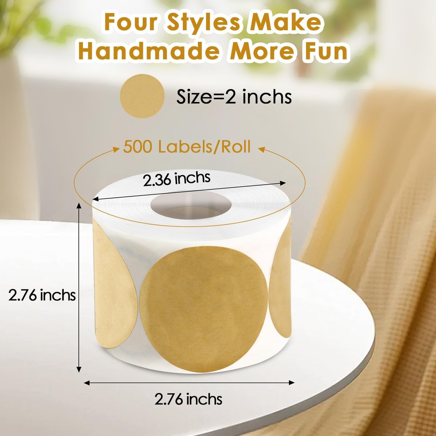 500pcs Canning Stickers Jam and Jelly Jar Labels, Gift Tags - Blank Stickers, All-Purpose Labels for Mason Jars/Bottle/Name Tags and More(2" Round)