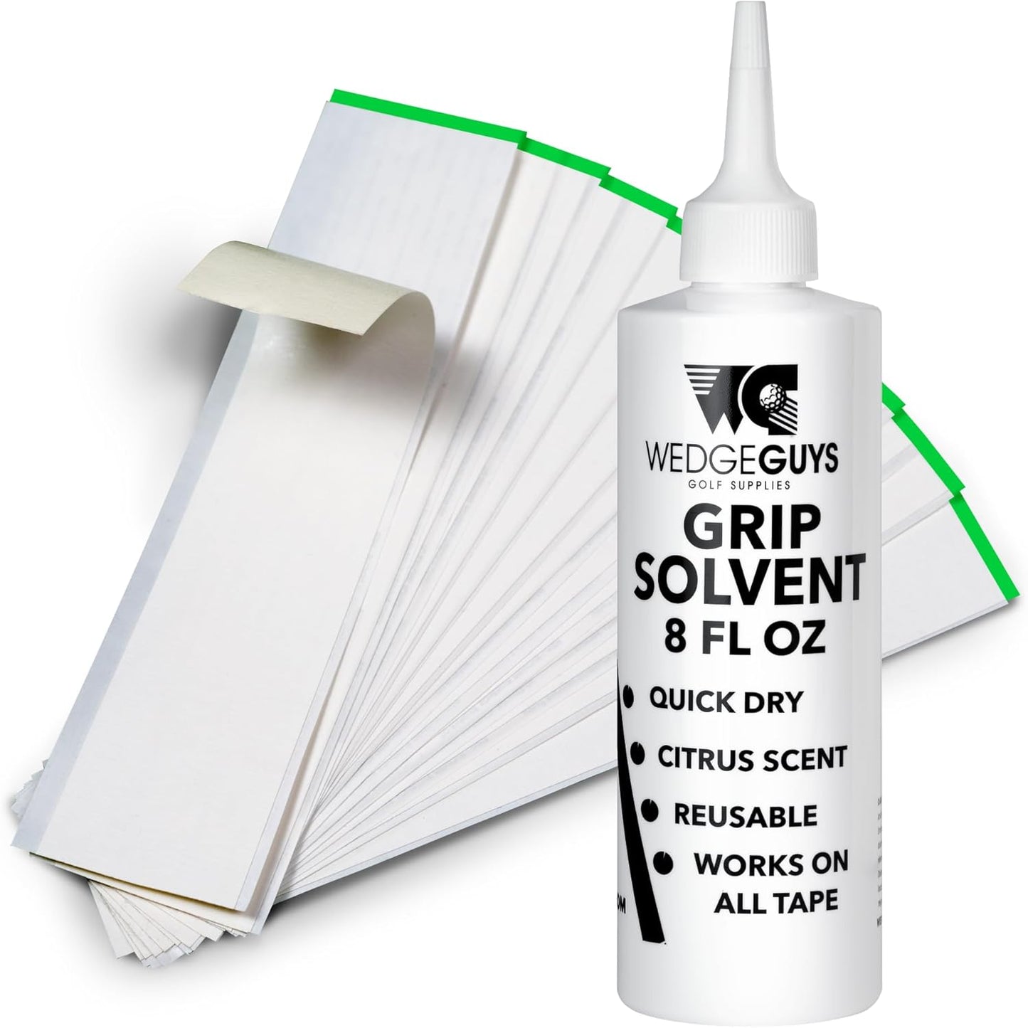 Wedge Guys Professional Golf Grip Tape 2" x 10" Solvent Activated Double Sided Adhesive Strips for Regripping Golf Clubs