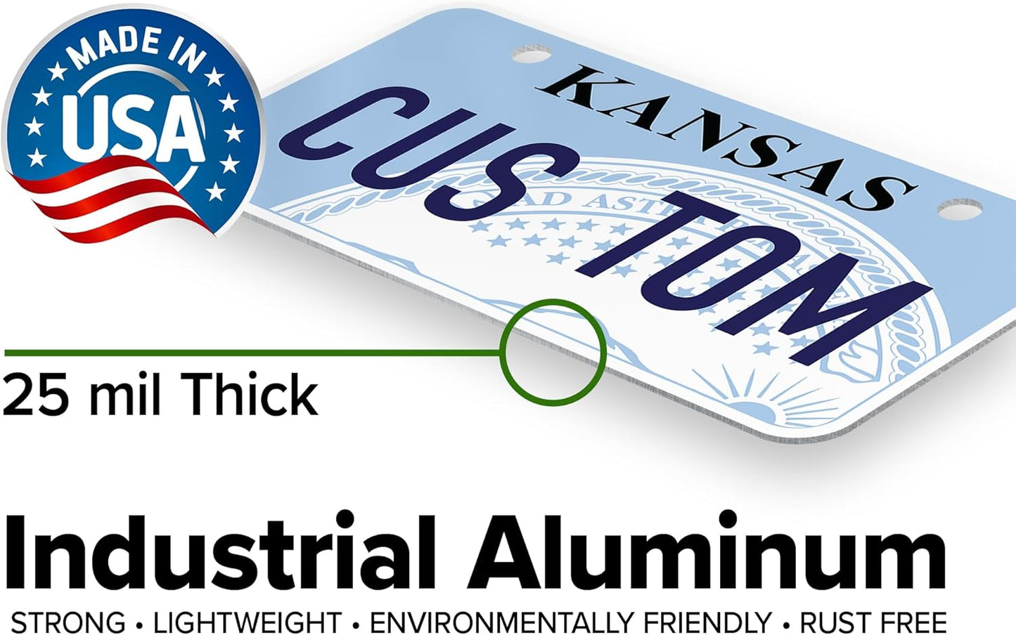 Mini License Plates, Personalized License Plates, Custom for Car, Bikes, ATV, Kids Car, Golf Cart, Jeep, 2x4 Inch, Rust-Free Fade Resistant Aluminum, USA Made by My Sign Center (Kansas)