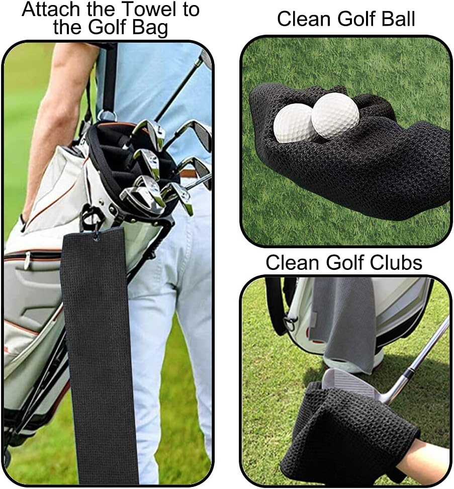 DYJYBMY 'That's What I Do' Golf Towel - Embroidered Black with Clip, Perfect for Golf Bags & Birthday Gifts for Golf Fans