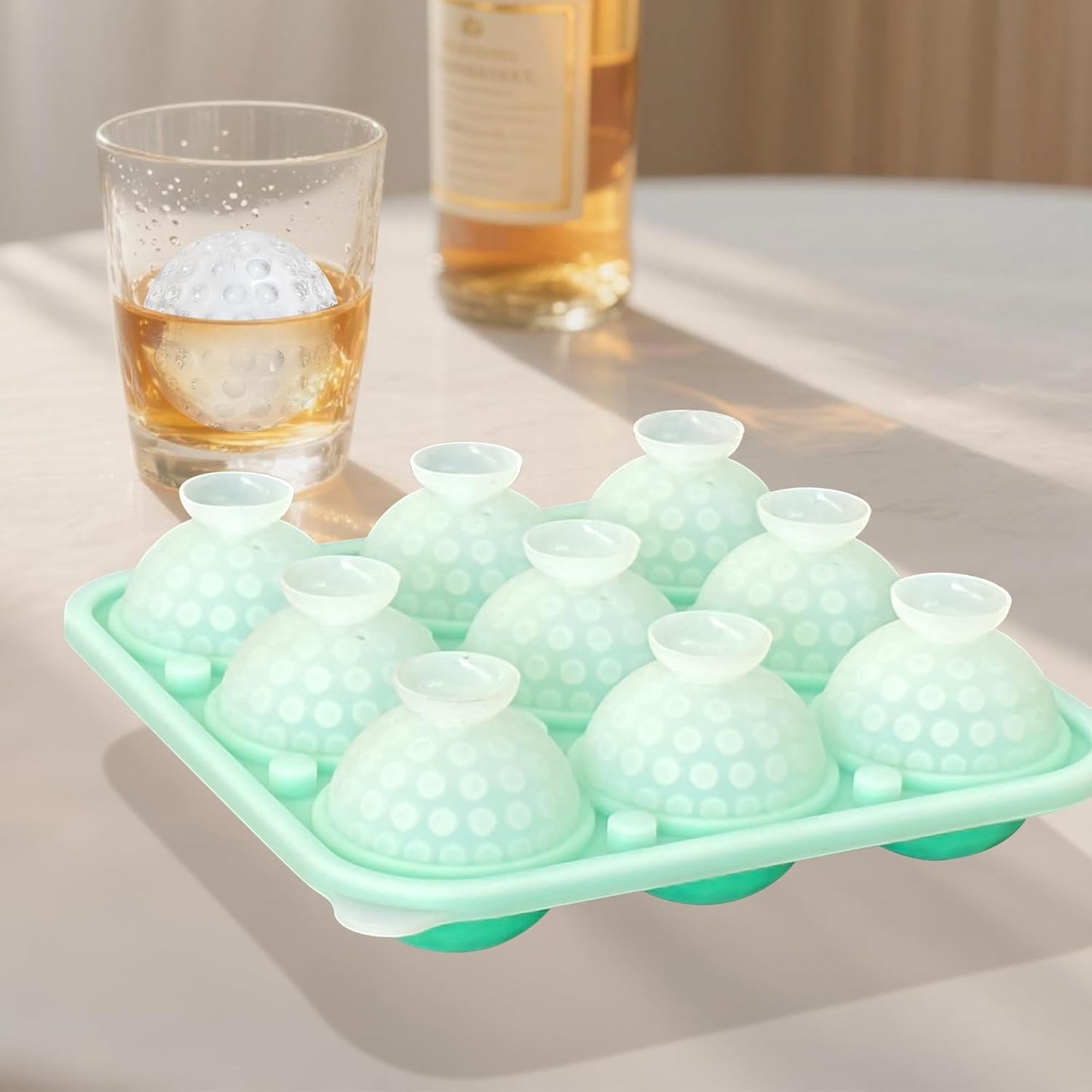 Golf Ball Chocolate Mold with Lid, Silicone Golf Ball Mold for Cake Pops, 9-Cavity Golf Ball for Chocolate, Ice Cube