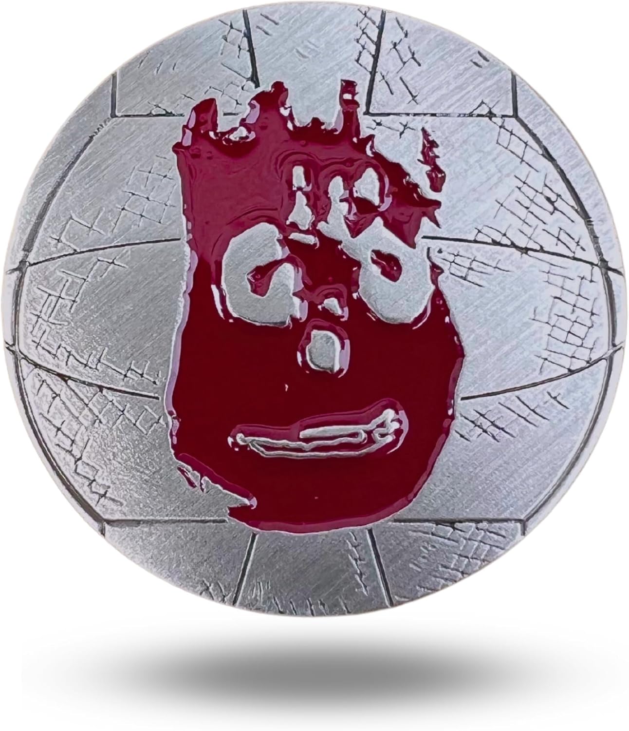 Full Metal Markers Wilson Volleyball Cast Away Unique Magnetic Metal Golf Ball Marker Accessory with Hat Clip for Men and Women