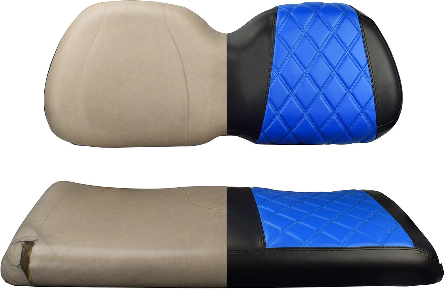 NOKINS Golf Cart Diamond Seat Covers Kit, Fit for Club Car Precedent OEM Standard Front Seat Cushion, Golf Cart Vinyl Seat Cover, No Nails Required