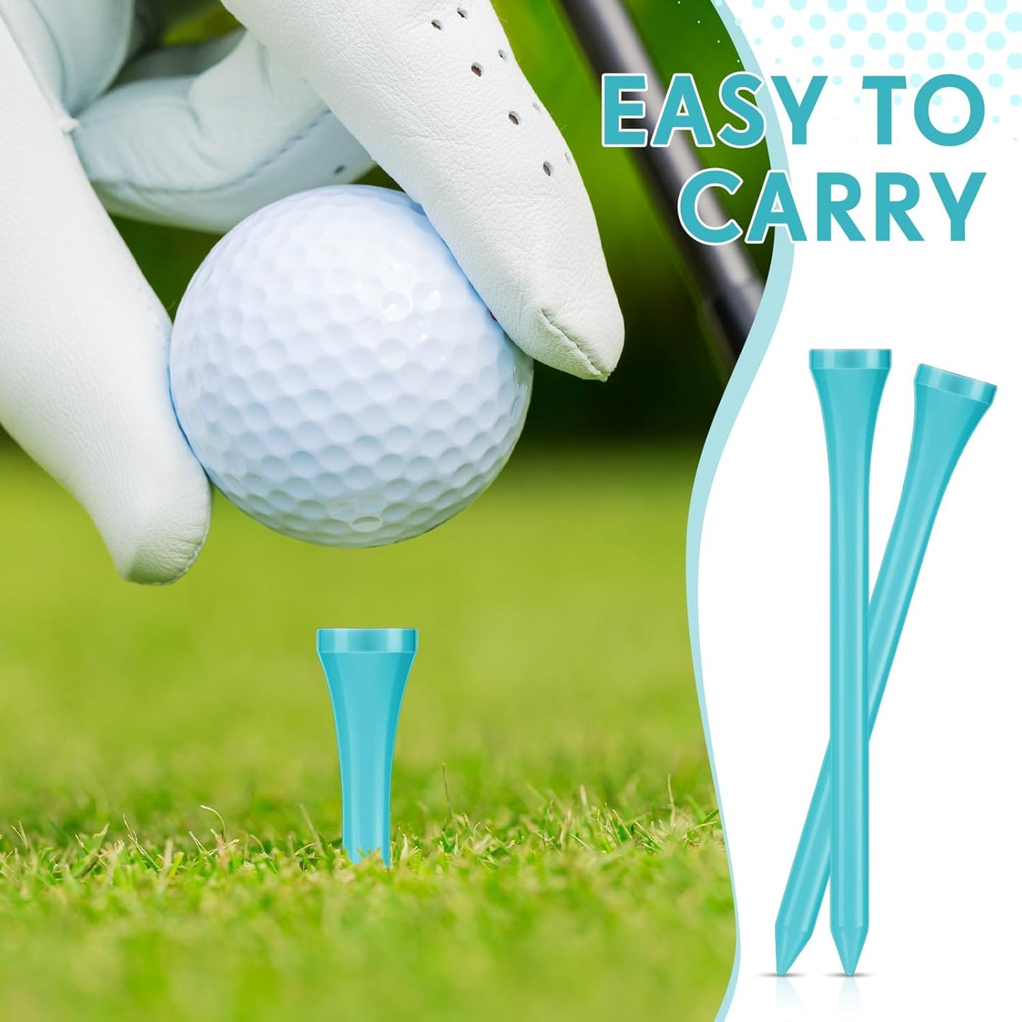 Jenaai 200 Pcs Golf Tees Bamboo Golf Tees Professional Golf Tees Bulk for Women Golf Club Accessories