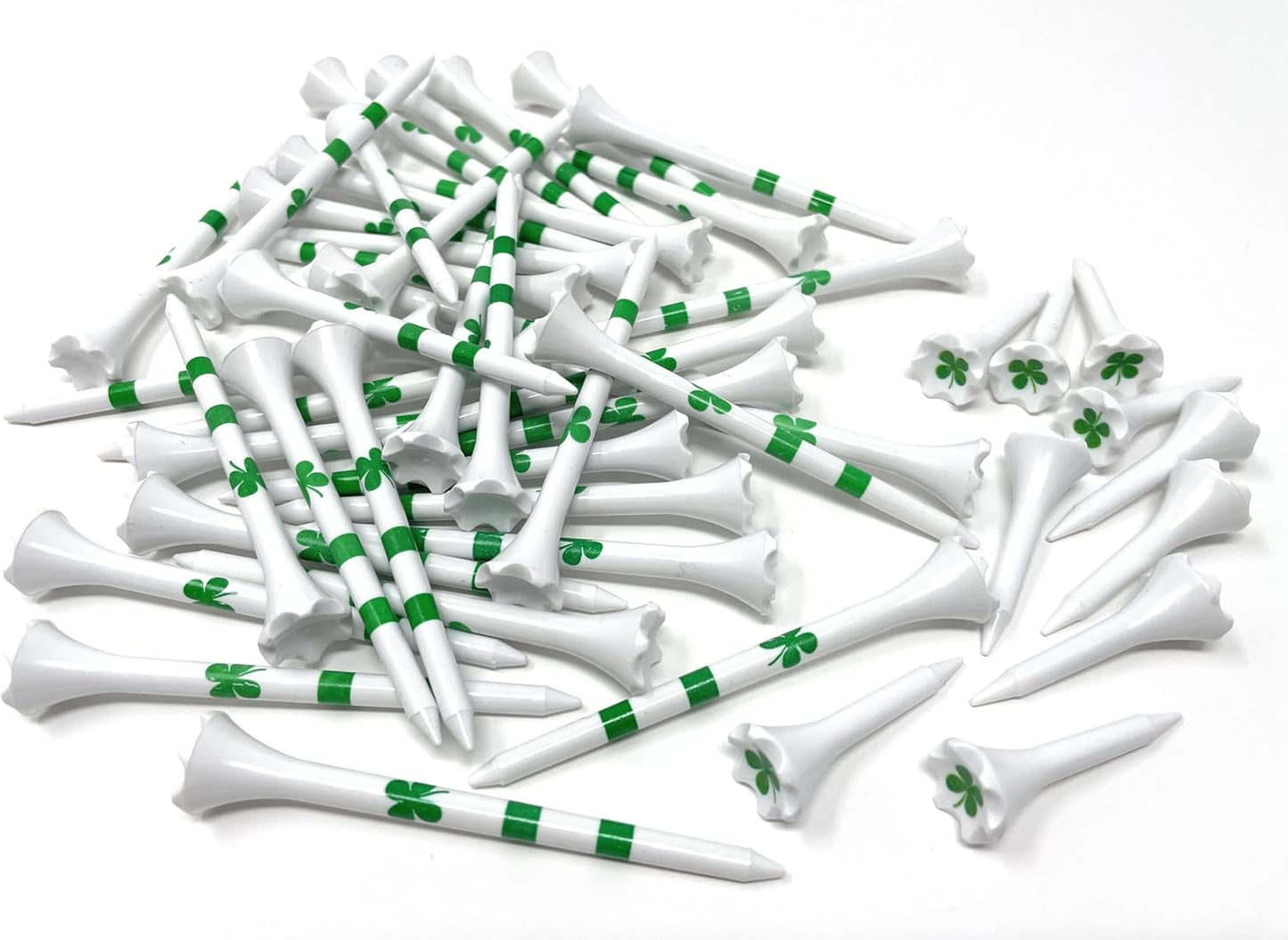 NorthPointe Golf Tees Plastic Combo Length Pack of 50 Includes (40 Count) 3 ¼” Plastic Golf Tees + (10 Count) 1½ Plastic ShortTees for Irons, Hybrids, Par Threes