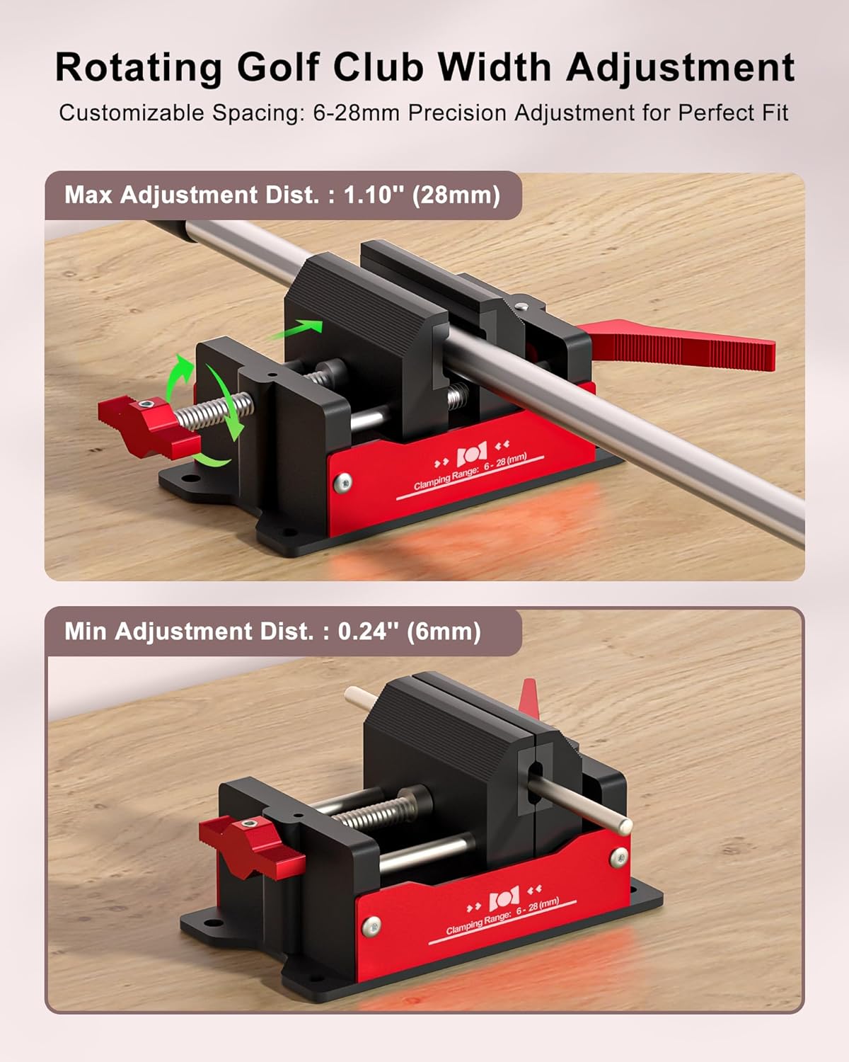 Golf Club Clamp Vise for Regripping Station