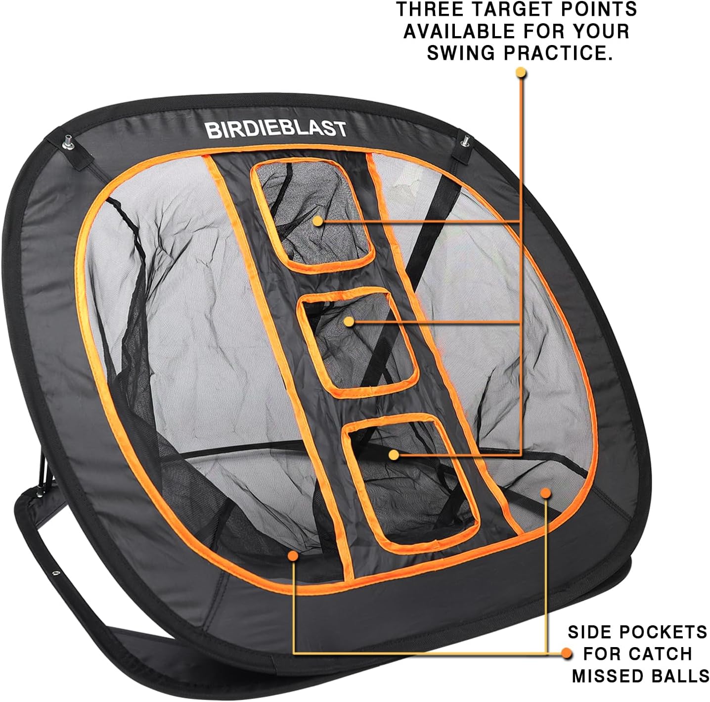 Professinoal Golf Chipping Net with Golf Hitting Mat,12 Practice Foam Balls and 2 Pixing Pins, for Indoor and Outdoor Target Chipping Training