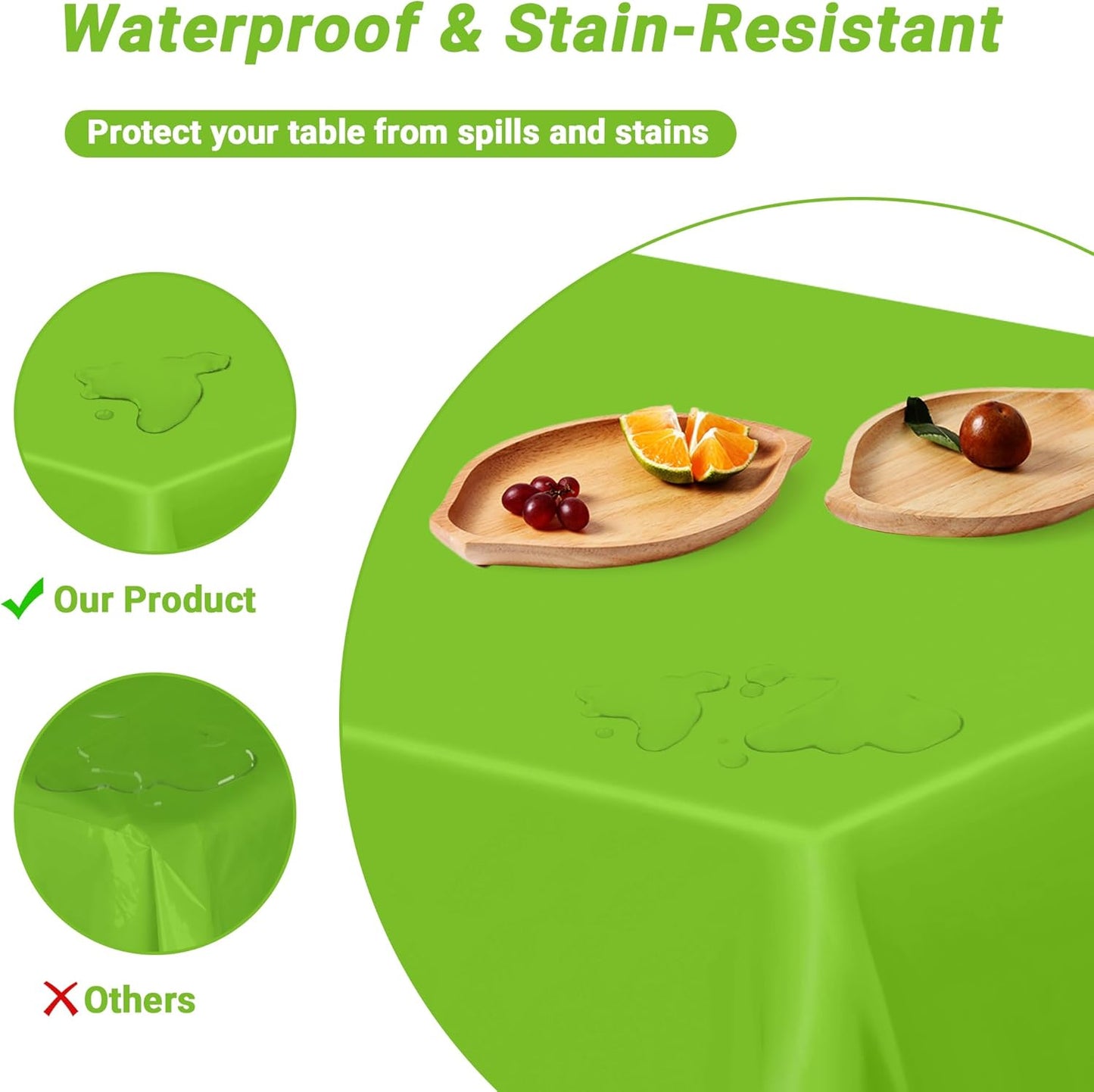 QZYL 12 PCS Bright Plastic Table Cover, 54 X 108 in Rectangle Disposable Table Cloth for Picnic, Light Green Plastic Tablecloth for Parties Weddings Graduation Birthday