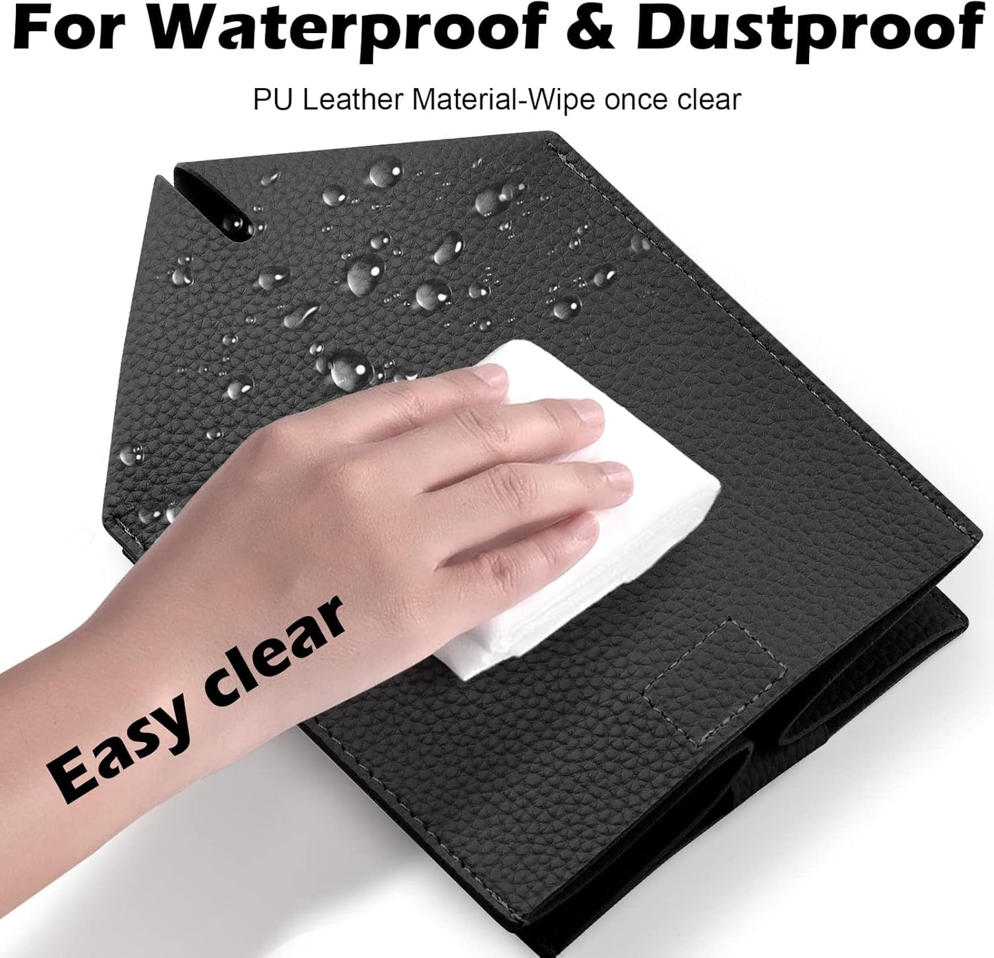 Tissue Box Cover, Tclouda, Modern PU Leather Square Tissue Box Holder for Creative Decorative, 2 Pack, Ideal for Bathrooms/Office/Car/Nightstand/Outdoor Tent/Dining Table, 5"X5"X5", Double Black