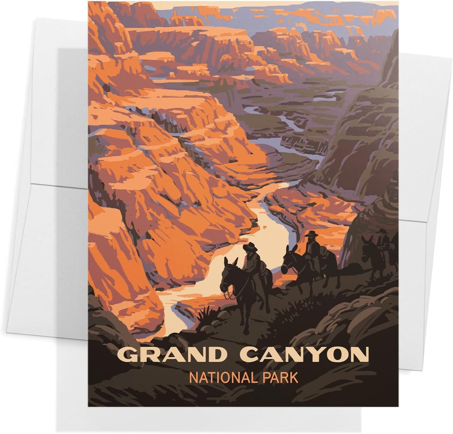 Twigs Paper - Assorted Vintage National Parks Greeting Cards - Stationery Cards with Envelopes - Thank You and Blank Note Cards - Greeting Cards for All Occasions - Made in USA (5.5 x 4.25,Set of 12)