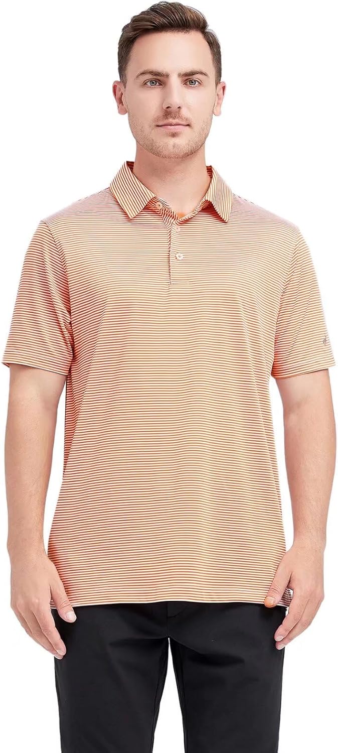 Golf Shirts for Men Dry Fit Short Sleeve Print Performance Moisture Wicking Polo Shirt