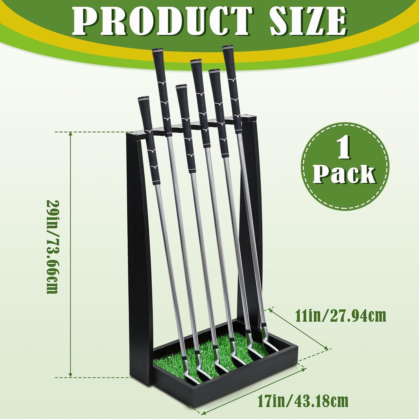 Lenwen Wooden Golf Putter Stand Golf Club Holder Stand Wooden Display Rack Floor Display Rack Club Organizer for Storage Sports Indoor Home Office Simulator Garage