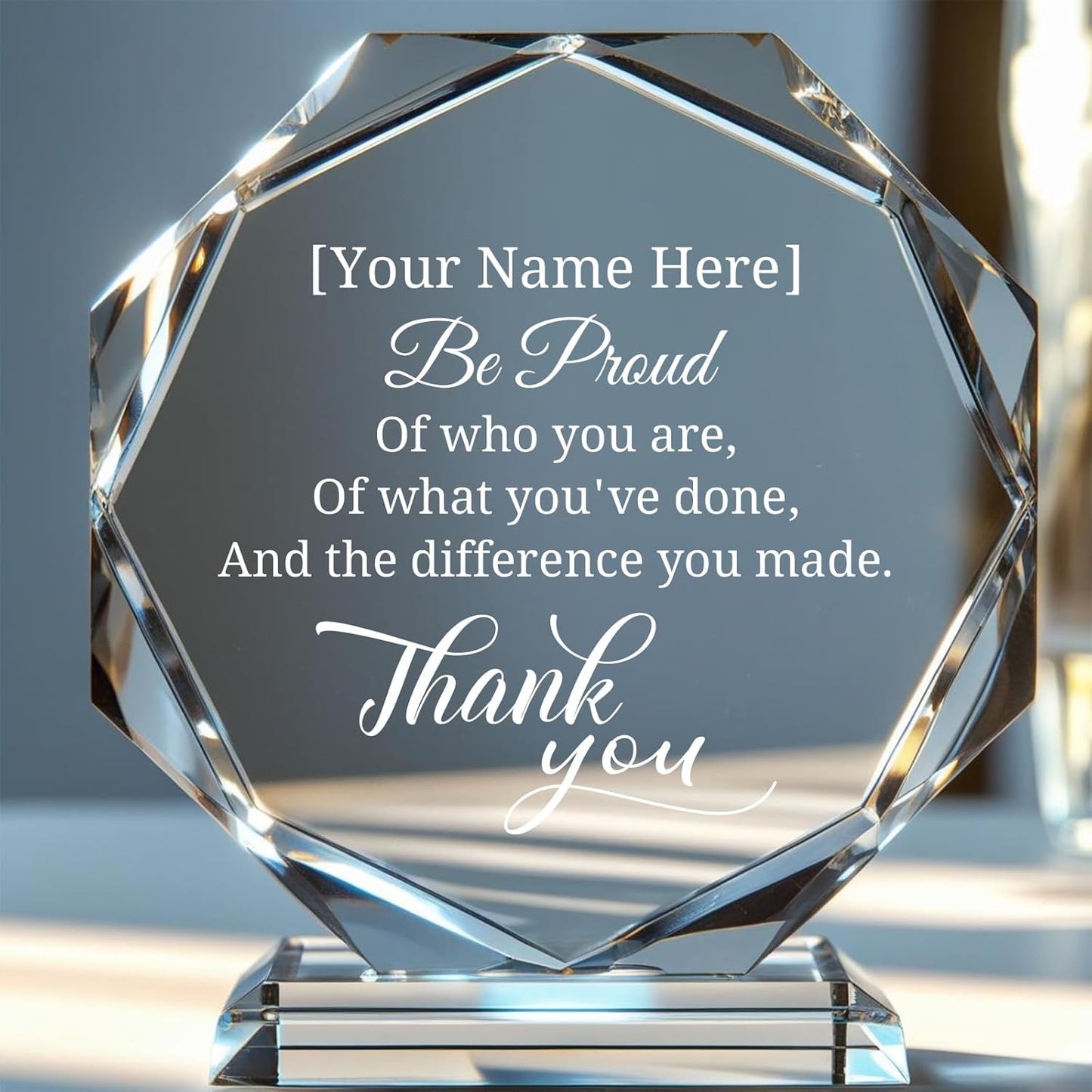Personalized Crystal Trophy Award – Custom Awards and Trophies for Employees, Coworkers, Boss – Retirement, Farewell, Appreciation, Recognition Gifts – Custom Plaques