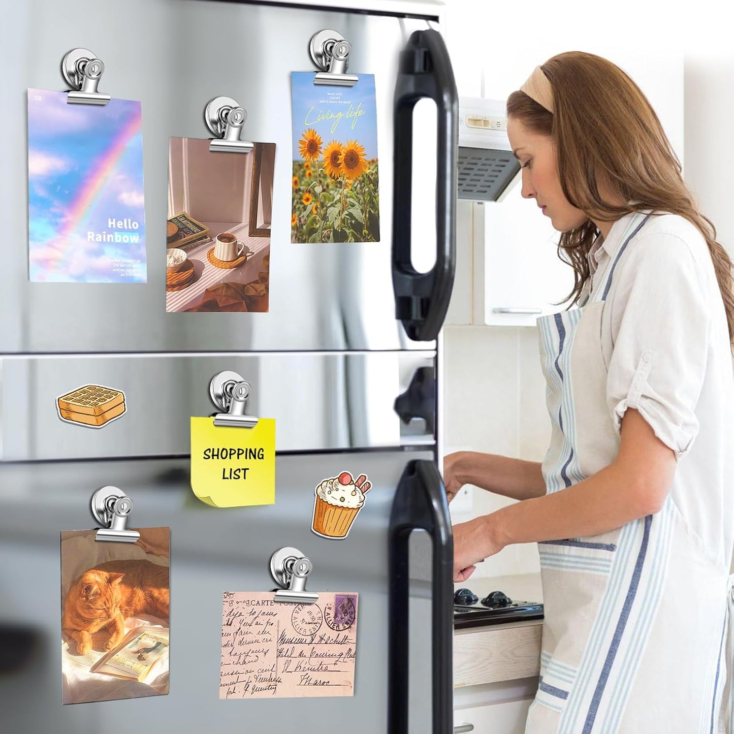 20 Pack Fridge Magnet Refrigerator Magnets, Strong Magnetic Clips, Heavy Duty Clip Magnets for Photo Displays, Whiteboard Magnets for Home, Office, Classroom