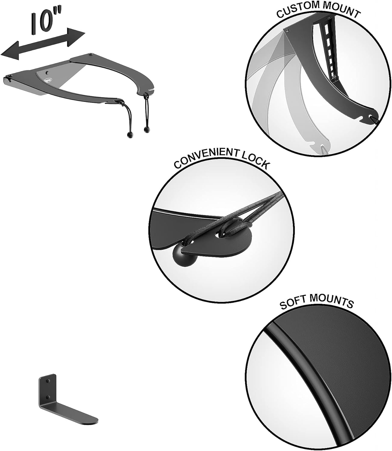 Koova Golf Bag Rack | Fits Any Club & Travel Bags | Wall Mount Storage Organizer for Garage & Sheds | Easy Install