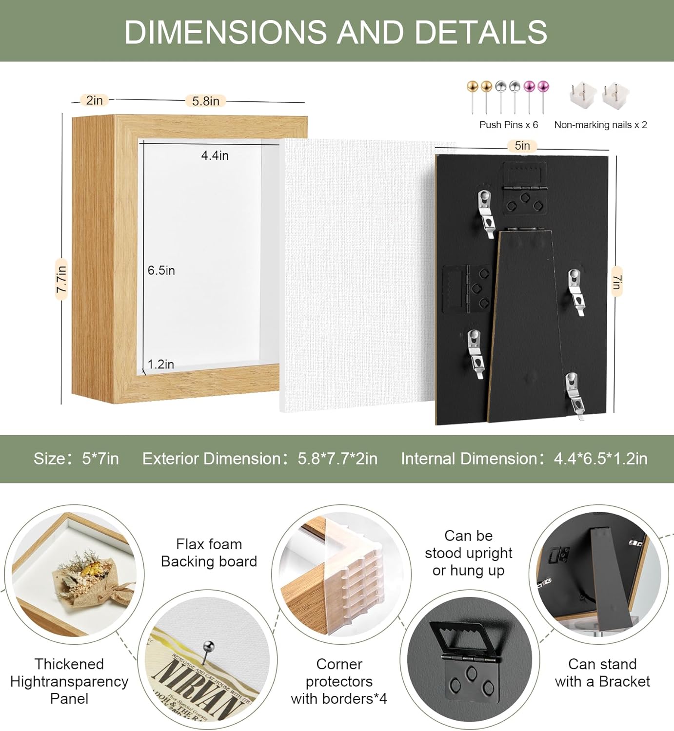 5x7 Mini Shadow Box Display Case Picture Frame with Soft Linen Back,Small Deep Black Shadow Box 5x7 for Flowers Medal Display Case Jersey pet Graduation Memorabilia Baby Ltems Crafts Photos