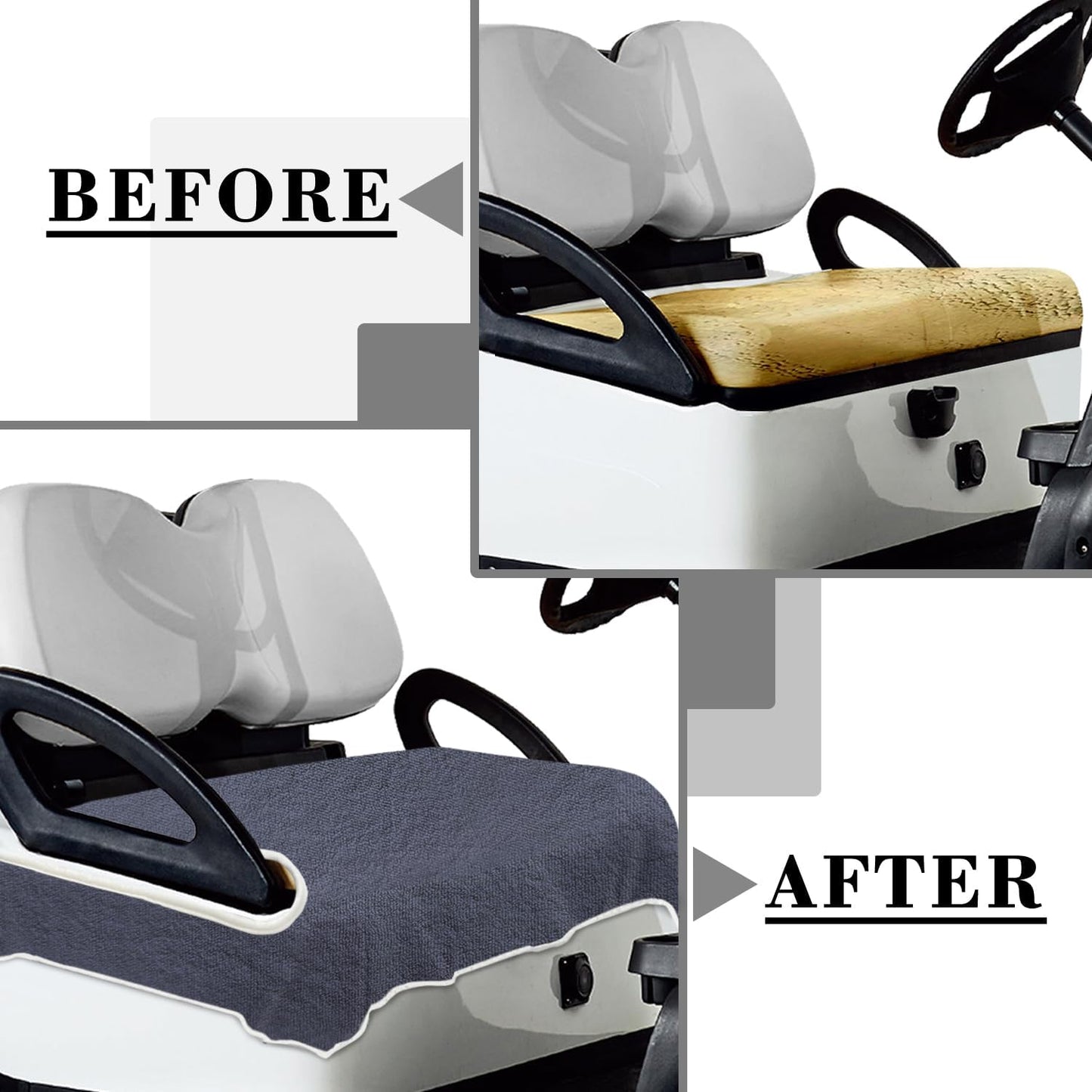 YOKYHOM Golf Cart Seat Covers, Premium Solid Color Golf Cart Seat Towel Blanket, 100% Microfiber, Soft and Comfortable, Fits EZGO, Club Car, and More 2-Seat Golf Carts, 51''x 31''