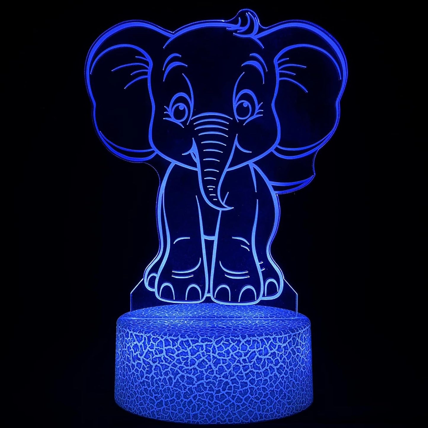 i-CHONY Elephant Night Light for Kids,16 Colors Dimmable Cute Animal Lamp with Remote,Smart Touch,USB Cable,Room Decor Lamp,Elephant Gift for Boys Girls Christmas Birthday Holiday Gifts