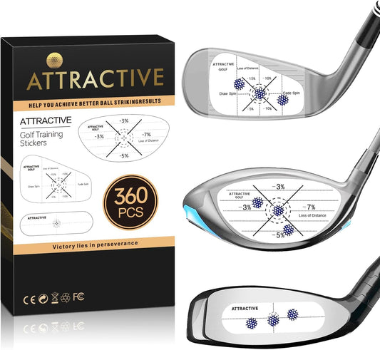 ATTRACTIVE Golf Impact Tape Set, Club Impact Stickers for Golf Clubs, Self-Teaching Sweet Spot and Consistency Analysis, Useful Training Aid Improve Swing Accuracy